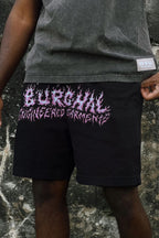 Purple Fire Logo Mid-Length Shorts