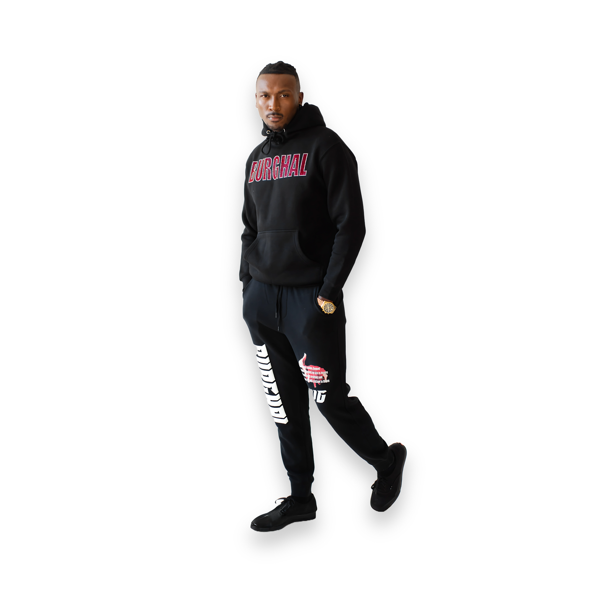 Burghal Rhinestone Heavy Hoodie (Black)
