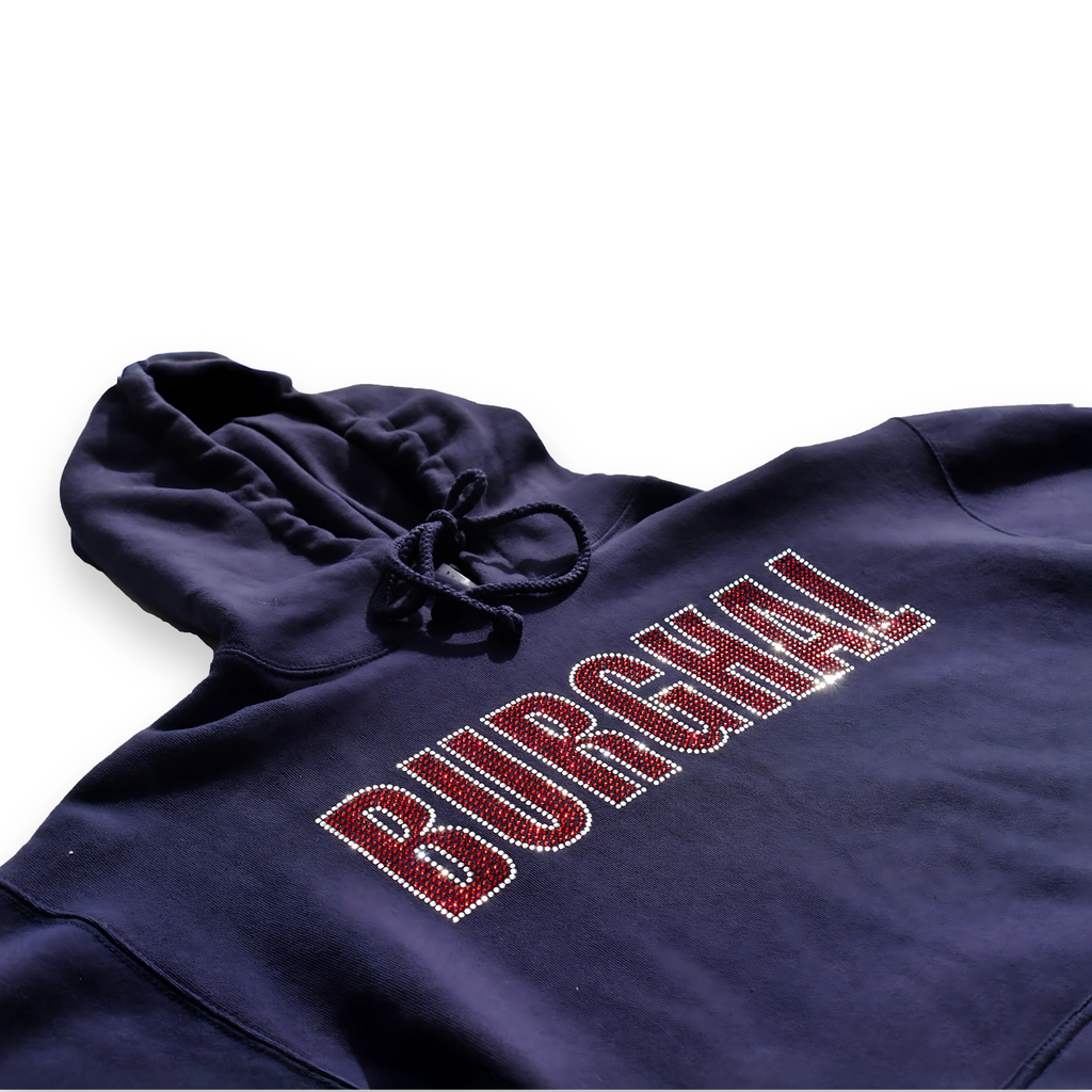 Burghal Rhinestone Heavy Hoodie (Navy)