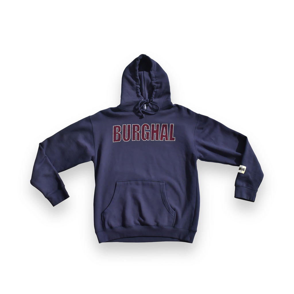 Burghal Rhinestone Heavy Hoodie (Navy)