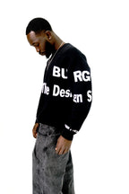 Minimal Placement Knitted Sweater (Black)