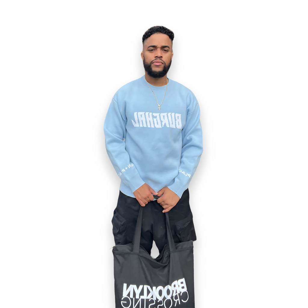 Jacquard Knitted Sweater Sky