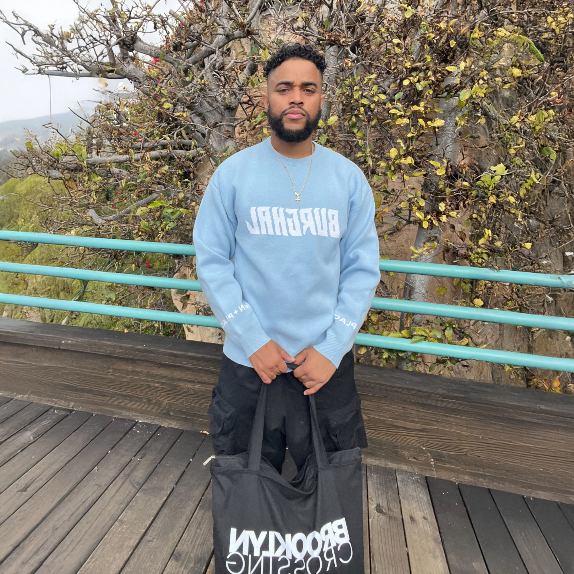 Jacquard Knitted Sweater Sky