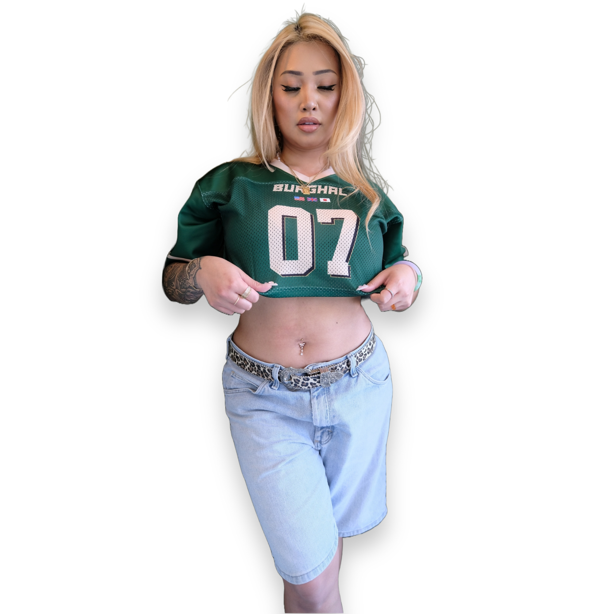 Burghal Midnight Green Cropped Jersey