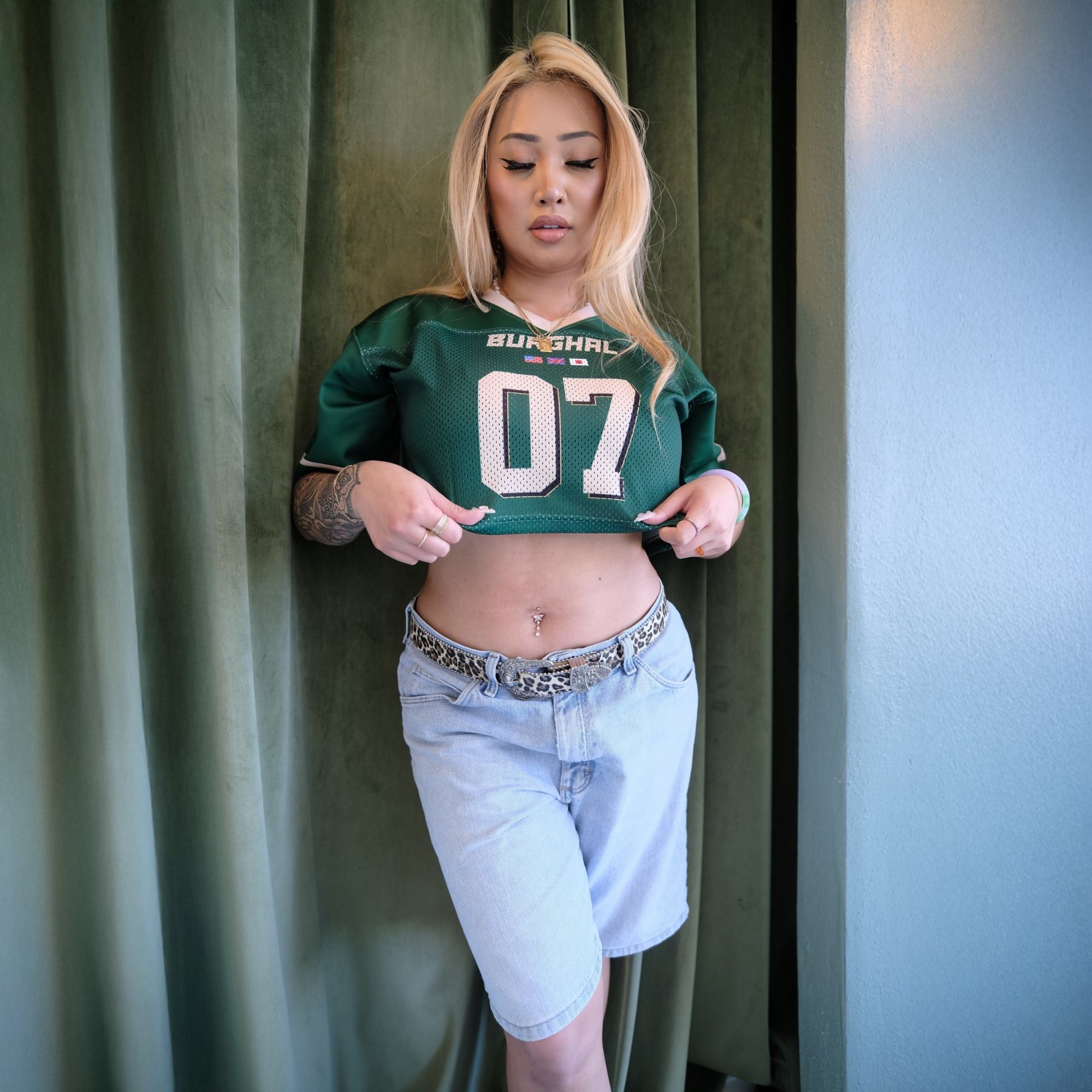 Burghal Midnight Green Cropped Jersey