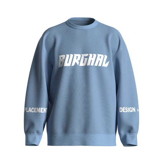 Jacquard Knitted Sweater Sky Blue